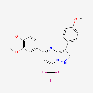 5-(3,4-Dimethoxyphenyl)-3-(4-methoxyphenyl)-7-(trifluoromethyl)pyrazolo[1,5-a]pyrimidine