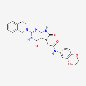 N-(2,3-dihydro-1,4-benzodioxin-6-yl)-2-[2-(3,4-dihydroisoquinolin-2(1H)-yl)-4,6-dioxo-4,5,6,7-tetrahydro-3H-pyrrolo[2,3-d]pyrimidin-5-yl]acetamide