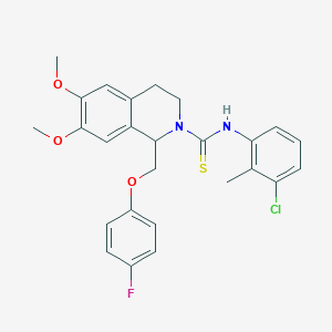 N-(3-chloro-2-methylphenyl)-1-((4-fluorophenoxy)methyl)-6,7-dimethoxy-3,4-dihydroisoquinoline-2(1H)-carbothioamide