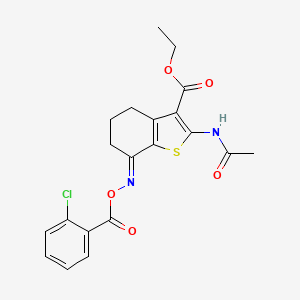 Ethyl 2-(acetylamino)-7-{[(2-chlorobenzoyl)oxy]imino}-4,5,6,7-tetrahydro-1-benzothiophene-3-carboxylate