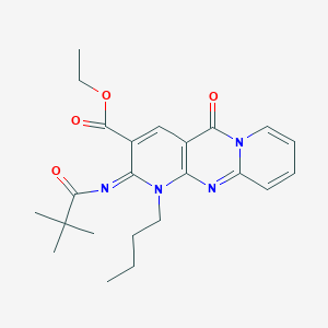 ethyl 7-butyl-6-(2,2-dimethylpropanoylimino)-2-oxo-1,7,9-triazatricyclo[8.4.0.03,8]tetradeca-3(8),4,9,11,13-pentaene-5-carboxylate