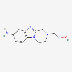 molecular formula C12H16N4O B11459864 2-(8-amino-3,4-dihydropyrazino[1,2-a]benzimidazol-2(1H)-yl)ethanol 