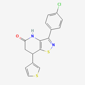 3-(4-Chlorophenyl)-7-(thiophen-3-yl)-4H,6H,7H-[1,2]thiazolo[4,5-b]pyridin-5-one