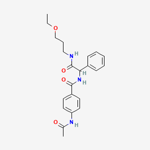 4-(acetylamino)-N-{2-[(3-ethoxypropyl)amino]-2-oxo-1-phenylethyl}benzamide