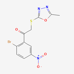 1-(2-Bromo-5-nitrophenyl)-2-[(5-methyl-1,3,4-oxadiazol-2-yl)sulfanyl]ethanone