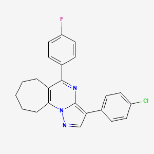 3-(4-chlorophenyl)-5-(4-fluorophenyl)-7,8,9,10-tetrahydro-6H-cyclohepta[e]pyrazolo[1,5-a]pyrimidine