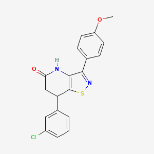 molecular formula C19H15ClN2O2S B11459926 7-(3-chlorophenyl)-3-(4-methoxyphenyl)-6,7-dihydro[1,2]thiazolo[4,5-b]pyridin-5(4H)-one 