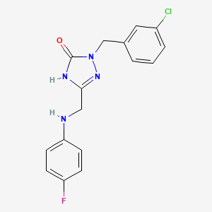 2-(3-chlorobenzyl)-5-{[(4-fluorophenyl)amino]methyl}-1,2-dihydro-3H-1,2,4-triazol-3-one