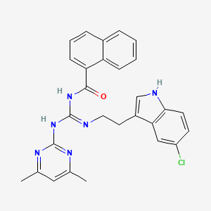 N-[(E)-{[2-(5-Chloro-1H-indol-3-YL)ethyl]amino}[(4,6-dimethylpyrimidin-2-YL)amino]methylidene]naphthalene-1-carboxamide