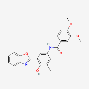 N-[3-(1,3-benzoxazol-2-yl)-4-hydroxy-5-methylphenyl]-3,4-dimethoxybenzamide