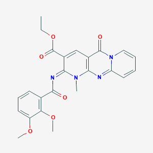 ethyl 6-(2,3-dimethoxybenzoyl)imino-7-methyl-2-oxo-1,7,9-triazatricyclo[8.4.0.03,8]tetradeca-3(8),4,9,11,13-pentaene-5-carboxylate