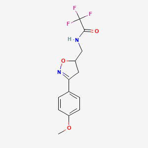 2,2,2-trifluoro-N-{[3-(4-methoxyphenyl)-4,5-dihydro-1,2-oxazol-5-yl]methyl}acetamide