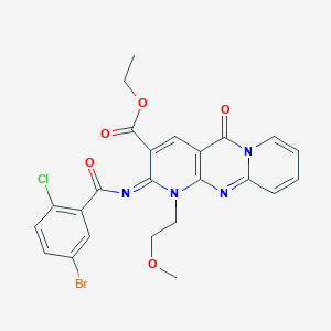 ethyl 6-(5-bromo-2-chlorobenzoyl)imino-7-(2-methoxyethyl)-2-oxo-1,7,9-triazatricyclo[8.4.0.03,8]tetradeca-3(8),4,9,11,13-pentaene-5-carboxylate