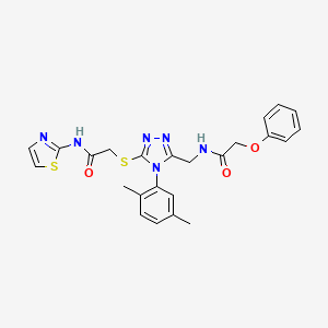 N-((4-(2,5-dimethylphenyl)-5-((2-oxo-2-(thiazol-2-ylamino)ethyl)thio)-4H-1,2,4-triazol-3-yl)methyl)-2-phenoxyacetamide