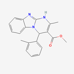 molecular formula C20H19N3O2 B11460011 Methyl 2-methyl-4-(2-methylphenyl)-1,4-dihydropyrimido[1,2-a]benzimidazole-3-carboxylate 