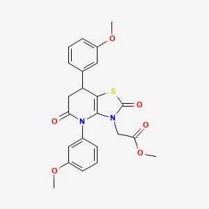 molecular formula C23H22N2O6S B11460013 methyl [4,7-bis(3-methoxyphenyl)-2,5-dioxo-4,5,6,7-tetrahydro[1,3]thiazolo[4,5-b]pyridin-3(2H)-yl]acetate 