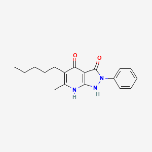 molecular formula C18H21N3O2 B11460060 6-methyl-5-pentyl-2-phenyl-1H-pyrazolo[3,4-b]pyridine-3,4(2H,7H)-dione 