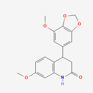 7-Methoxy-4-(7-methoxy-2H-1,3-benzodioxol-5-yl)-3,4-dihydro-1H-quinolin-2-one