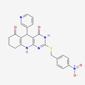 2-[(4-nitrobenzyl)sulfanyl]-5-(pyridin-3-yl)-5,8,9,10-tetrahydropyrimido[4,5-b]quinoline-4,6(3H,7H)-dione