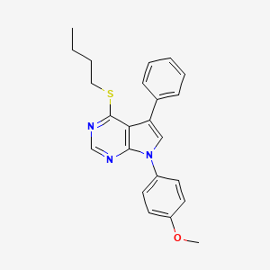 molecular formula C23H23N3OS B11460123 4-(butylsulfanyl)-7-(4-methoxyphenyl)-5-phenyl-7H-pyrrolo[2,3-d]pyrimidine 