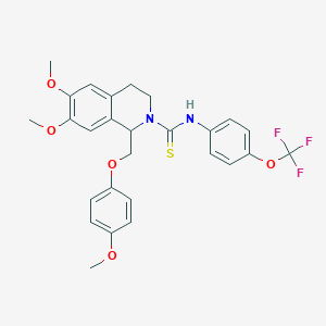 6,7-dimethoxy-1-((4-methoxyphenoxy)methyl)-N-(4-(trifluoromethoxy)phenyl)-3,4-dihydroisoquinoline-2(1H)-carbothioamide