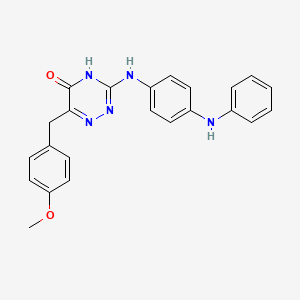 6-(4-Methoxybenzyl)-3-{[4-(phenylamino)phenyl]amino}-1,2,4-triazin-5-ol