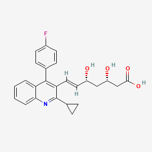 molecular formula C₂₅H₂₄FNO₄ ·1/2Ca B1146019 (3S,5R,E)-7-(2-Cyclopropyl-4-(4-fluorophenyl)quinolin-3-yl)-3,5-dihydroxyhept-6-enoic acid CAS No. 254452-88-5