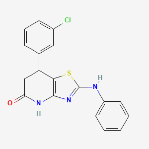 molecular formula C18H14ClN3OS B11460211 7-(3-chlorophenyl)-2-(phenylamino)-6,7-dihydro[1,3]thiazolo[4,5-b]pyridin-5(4H)-one 