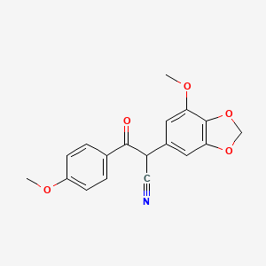 2-(7-Methoxy-2H-1,3-benzodioxol-5-yl)-3-(4-methoxyphenyl)-3-oxopropanenitrile