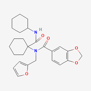 N-[1-(cyclohexylcarbamoyl)cyclohexyl]-N-(furan-2-ylmethyl)-1,3-benzodioxole-5-carboxamide