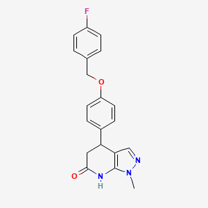 4-{4-[(4-fluorobenzyl)oxy]phenyl}-1-methyl-1,4,5,7-tetrahydro-6H-pyrazolo[3,4-b]pyridin-6-one