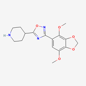 4-[3-(4,7-Dimethoxy-2H-1,3-benzodioxol-5-yl)-1,2,4-oxadiazol-5-yl]piperidine