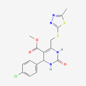 Methyl 4-(4-chlorophenyl)-6-{[(5-methyl-1,3,4-thiadiazol-2-yl)sulfanyl]methyl}-2-oxo-1,2,3,4-tetrahydropyrimidine-5-carboxylate