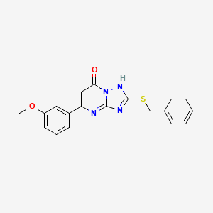 molecular formula C19H16N4O2S B11460325 2-(benzylsulfanyl)-5-(3-methoxyphenyl)[1,2,4]triazolo[1,5-a]pyrimidin-7(4H)-one 