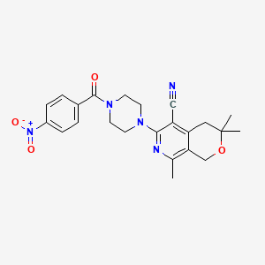 3,3,8-trimethyl-6-{4-[(4-nitrophenyl)carbonyl]piperazin-1-yl}-3,4-dihydro-1H-pyrano[3,4-c]pyridine-5-carbonitrile