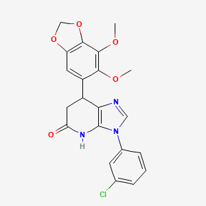 molecular formula C21H18ClN3O5 B11460339 3-(3-chlorophenyl)-7-(6,7-dimethoxy-1,3-benzodioxol-5-yl)-3,4,6,7-tetrahydro-5H-imidazo[4,5-b]pyridin-5-one 