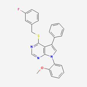 4-[(3-fluorobenzyl)sulfanyl]-7-(2-methoxyphenyl)-5-phenyl-7H-pyrrolo[2,3-d]pyrimidine