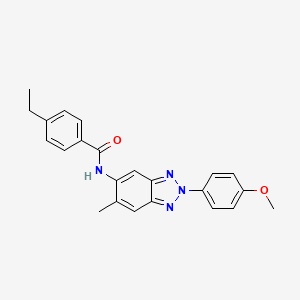 4-ethyl-N-[2-(4-methoxyphenyl)-6-methyl-2H-benzotriazol-5-yl]benzamide