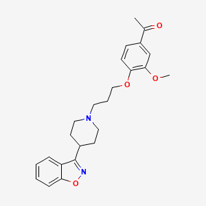 molecular formula C₂₄H₂₈N₂O₄ B1146036 1-[4-[3-[4-(1,2-Benzoxazol-3-yl)piperidin-1-yl]propoxy]-3-methoxyphenyl]ethanone CAS No. 133454-46-3