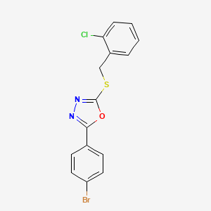 2-(4-Bromophenyl)-5-[(2-chlorobenzyl)sulfanyl]-1,3,4-oxadiazole