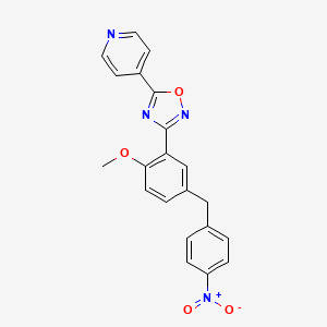 4-{3-[2-Methoxy-5-(4-nitrobenzyl)phenyl]-1,2,4-oxadiazol-5-yl}pyridine