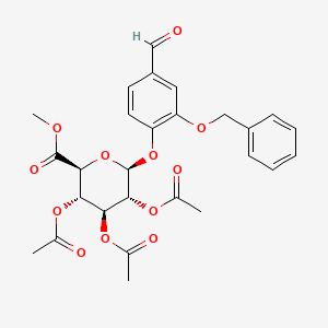 B1146040 2-Benzyloxy-4-benzaldehyde beta-D-Glucopyranosiduronic Acid Methyl Ester 2,3,4-Triacetate CAS No. 62346-08-1