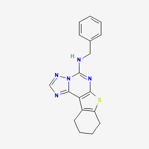 N-Benzyl-10-thia-3,5,6,8-tetraazatetracyclo[7.7.0.0(2,6).0(11,16)]hexadeca-1(9),2,4,7,11(16)-pentaen-7-amine