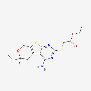 ethyl 2-[(3-amino-12-ethyl-12-methyl-11-oxa-8-thia-4,6-diazatricyclo[7.4.0.02,7]trideca-1(9),2,4,6-tetraen-5-yl)sulfanyl]acetate