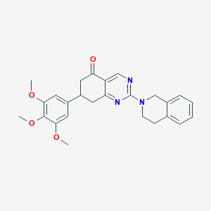 molecular formula C26H27N3O4 B11460474 2-(3,4-dihydroisoquinolin-2(1H)-yl)-7-(3,4,5-trimethoxyphenyl)-7,8-dihydroquinazolin-5(6H)-one 