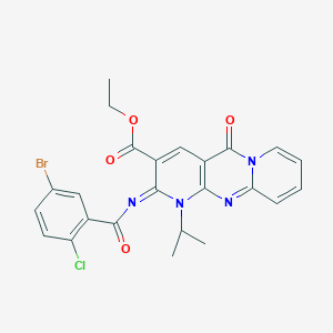 ethyl 6-(5-bromo-2-chlorobenzoyl)imino-2-oxo-7-propan-2-yl-1,7,9-triazatricyclo[8.4.0.03,8]tetradeca-3(8),4,9,11,13-pentaene-5-carboxylate