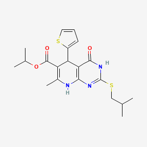 Propan-2-yl 7-methyl-2-[(2-methylpropyl)sulfanyl]-4-oxo-5-(thiophen-2-yl)-3,4,5,8-tetrahydropyrido[2,3-d]pyrimidine-6-carboxylate