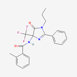 2-methyl-N-[5-oxo-2-phenyl-1-propyl-4-(trifluoromethyl)-4,5-dihydro-1H-imidazol-4-yl]benzamide