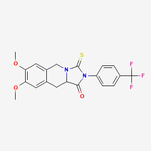 7,8-dimethoxy-3-thioxo-2-[4-(trifluoromethyl)phenyl]-2,3,10,10a-tetrahydroimidazo[1,5-b]isoquinolin-1(5H)-one