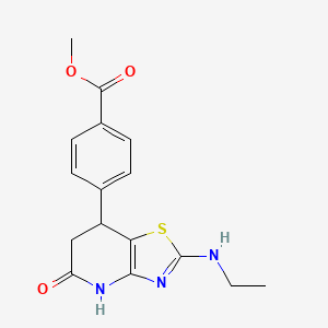 Methyl 4-[2-(ethylamino)-5-oxo-4H,6H,7H-[1,3]thiazolo[4,5-b]pyridin-7-yl]benzoate